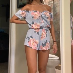 Romper floral blue